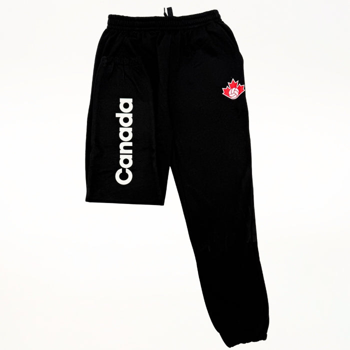 Volleyball Canada Black Closed Bottom Sweatpants