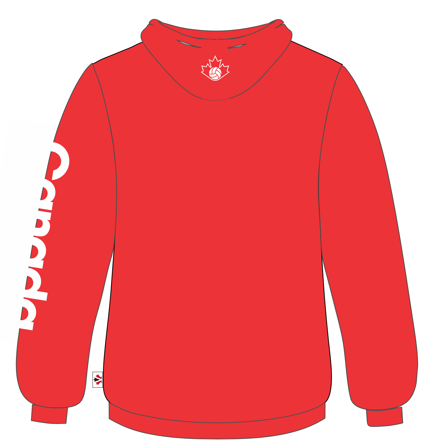 Volleyball Canada Red Hoodie|Pull à capuchon rouge Volleyball Canada